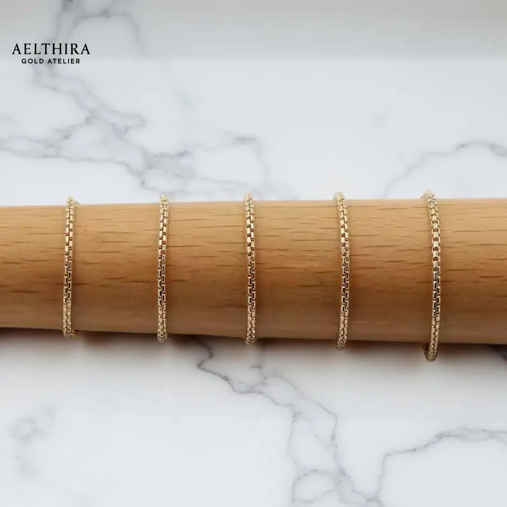 Snake Box Chain 14K Gold Filled Ring (1mm) Ring