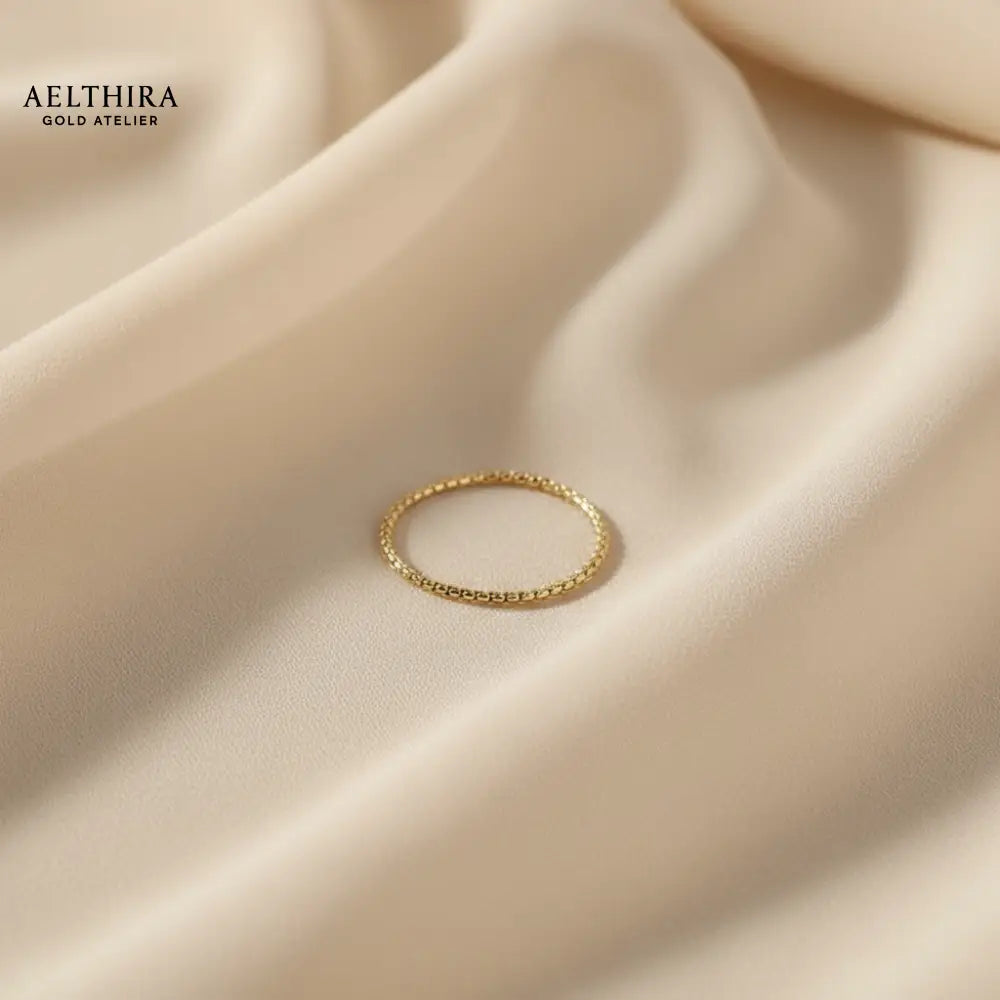 Snake Box Chain 14K Gold Filled Ring (1mm) Ring