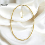 Timeless Beaded 14K Gold Filled Necklace (3mm beads) 16” plus 2” extender Necklace