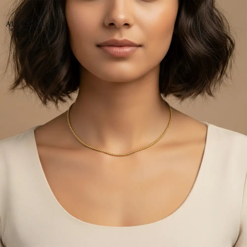 Timeless Beaded 14K Gold Filled Necklace (3mm beads) 16” plus 2” extender Necklace